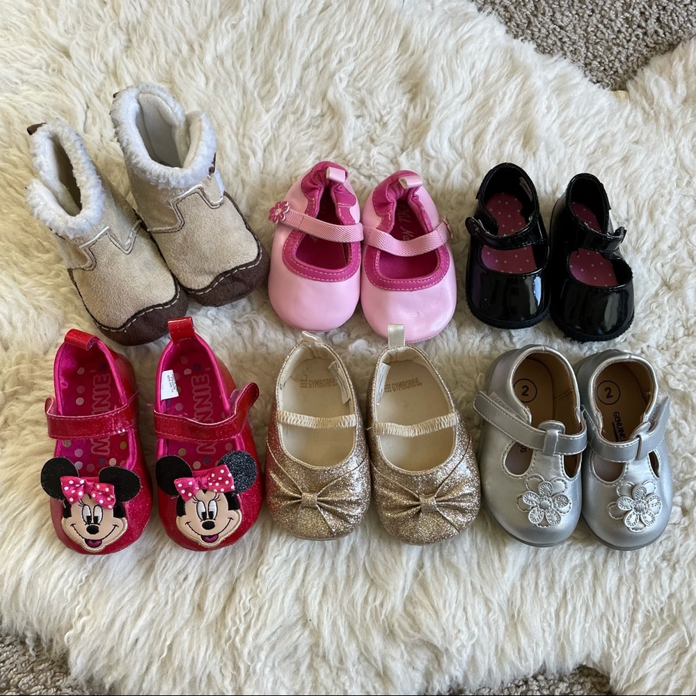 6 PAIRS | Size 2 Baby Girls’ Shoes